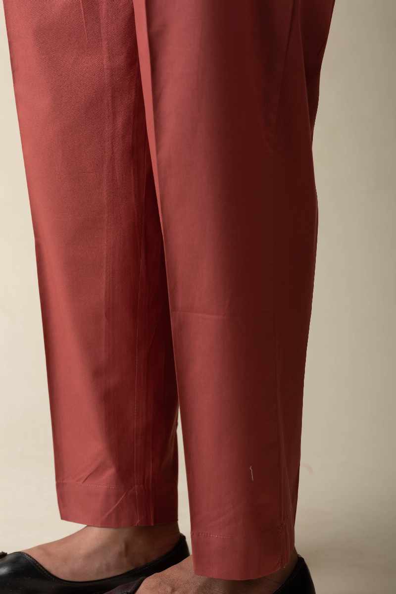 Image for Kusvaa Pnt006 Esha Cotton Poplin Pant Rust Sitting