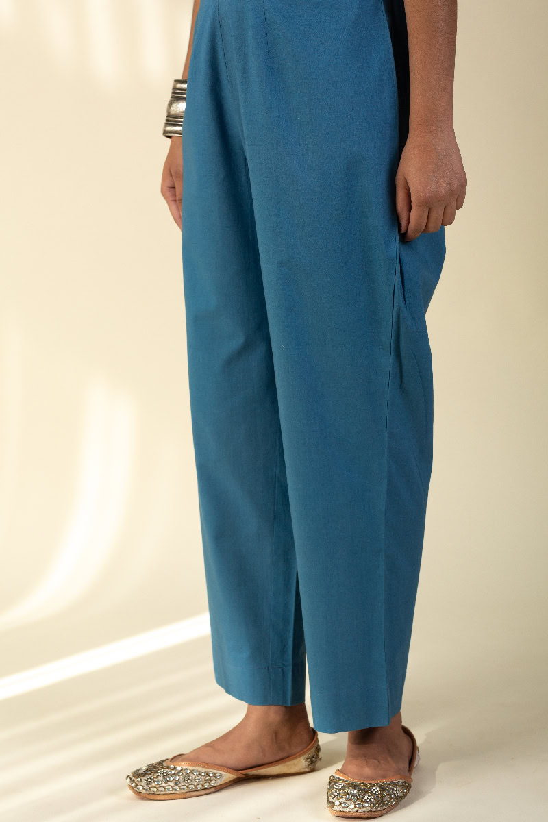 Image for Kusvaa Pnt006 Esha Cotton Poplin Pant Skyblue Front