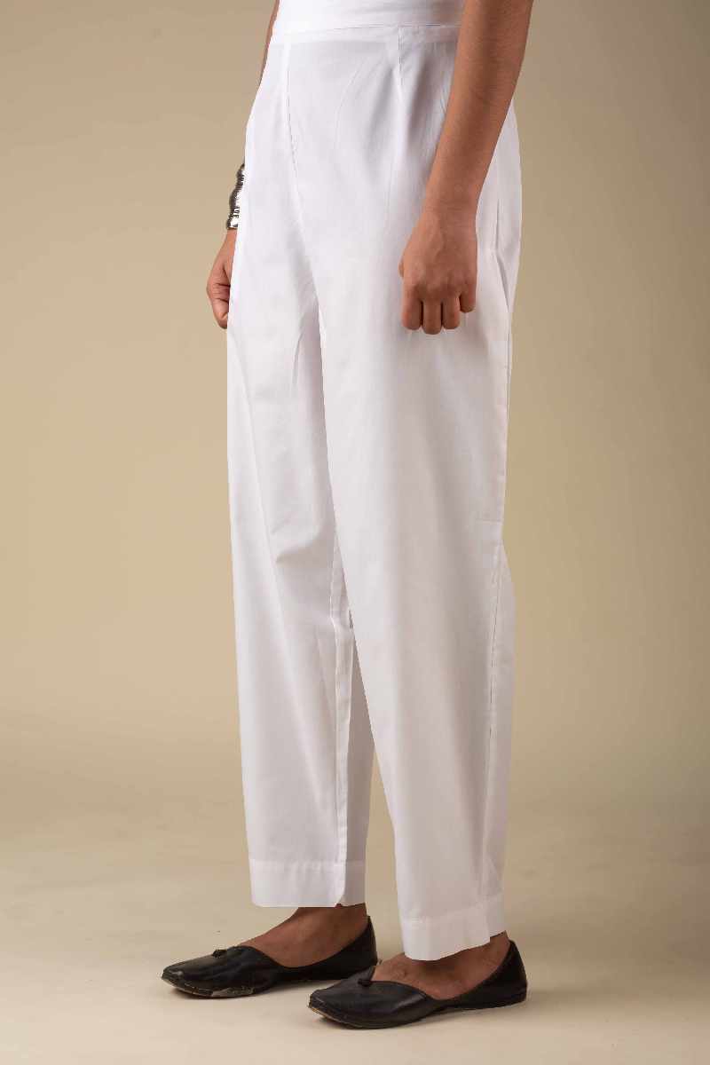 Image for Kusvaa Pnt006 Esha Cotton Poplin Pant White Front