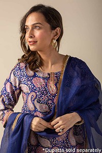 Image for Kusvaa Wkr025 Mrinalini Chanderi Kurta Featured New