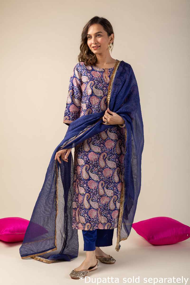 Image for Kusvaa Wkr025 Mrinalini Chanderi Kurta Side New