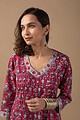 Image for Kusvaa Wkr027 Ira Cotton Blockprint Kurta Pocket