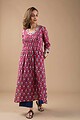 Image for Kusvaa Wkr027 Ira Cotton Blockprint Kurta Sitting