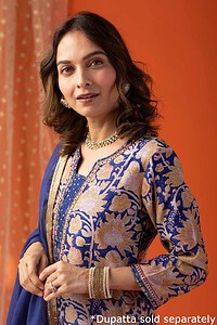 Image for Kusvaa Wkr028 Hyma Chanderi Straight Kurta Featured New
