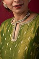 Image for Kusvaa Wkr029 Avani Straight Chanderi Kurta Closeup 2