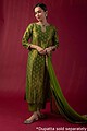 Image for Kusvaa Wkr029 Avani Straight Tissue Kurta Sleeves New