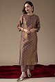 Image for Kusvaa Wkr030 Aadrika Chanderi Straight Kurta Back