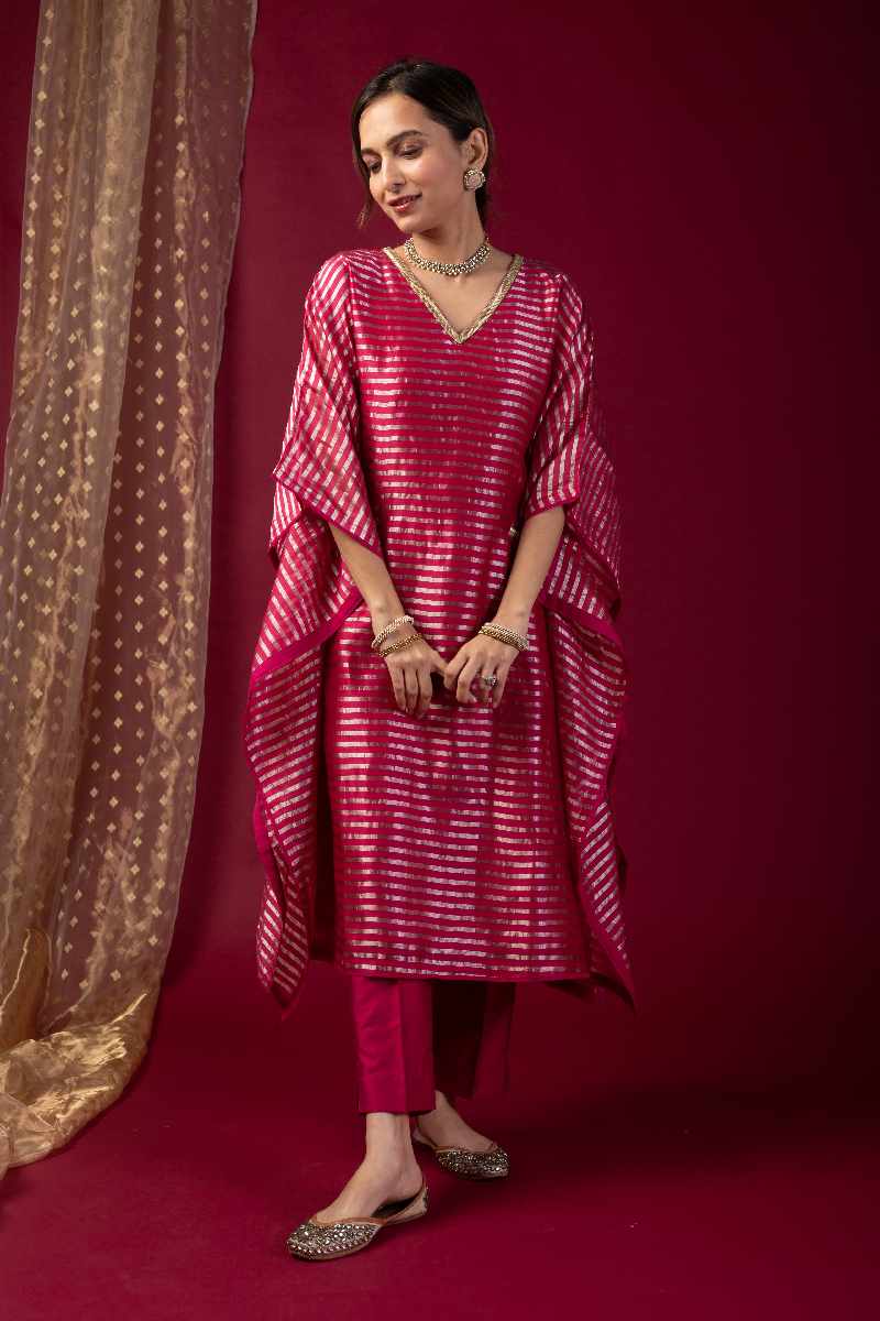 Image for Kusvaa Wkr031 Ekisha Chanderi Kaftan Back New