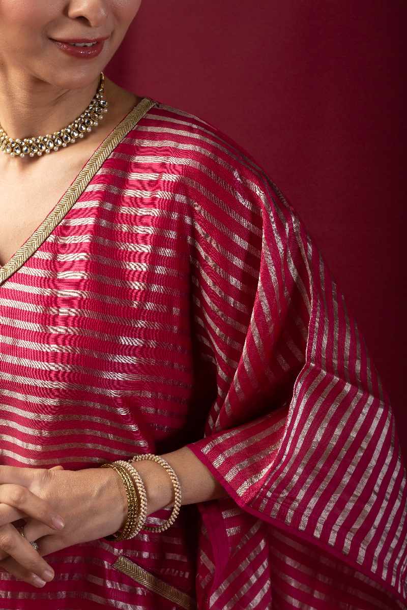 Image for Kusvaa Wkr031 Ekisha Chanderi Kaftan Closeup 2 New