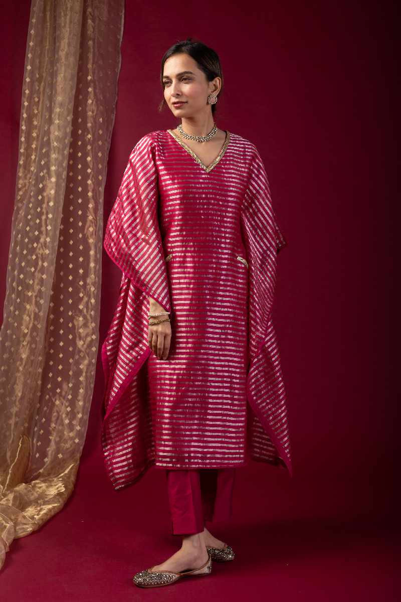 Image for Kusvaa Wkr031 Ekisha Chanderi Kaftan Pocket New