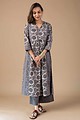 Image for Kusvaa Wkr032 Riona Cotton Handblock Kurta Sitting