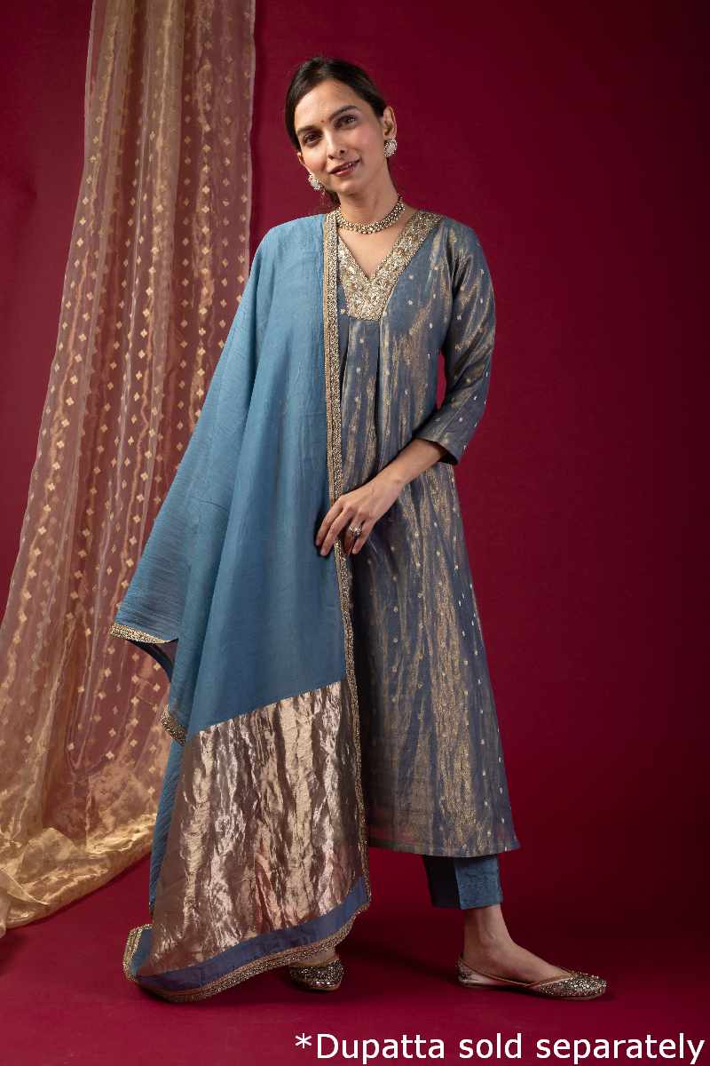 Image for Kusvaa Wkr034 Savya Tissue Kurta Neck New