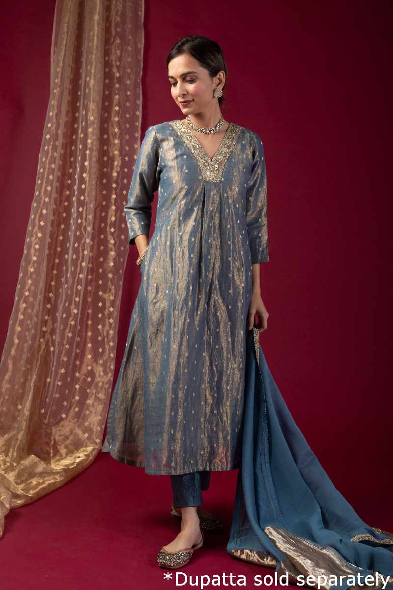 Image for Kusvaa Wkr034 Savya Tissue Kurta Side New