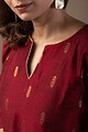 Image for Kusvaa Wkr035 Zayna Cotton Silk Kurta Closeup