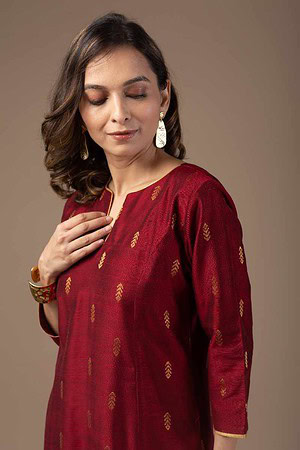 Image for Kusvaa Wkr035 Zayna Cotton Silk Kurta Featured