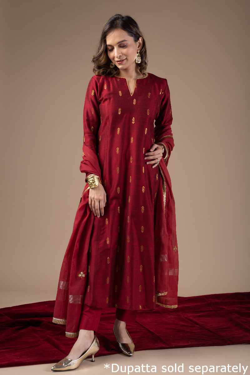 Image for Kusvaa Wkr035 Zayna Cotton Silk Kurta Sleeves New