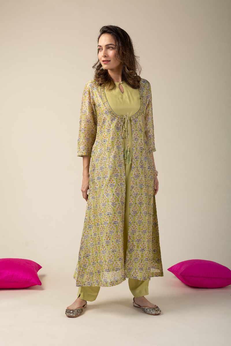 Image for Kusvaa Wkr036 Diyani Chanderi Straight Kurta Pattern