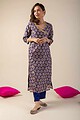 Image for Kusvaa Wkr037 Deeya Chanderi Straight Kurta Pocket
