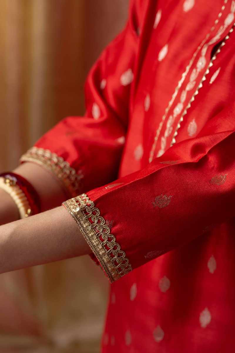 Image for Kusvaa Wkr039 Jiyani Chanderi Kurta Closeup 2