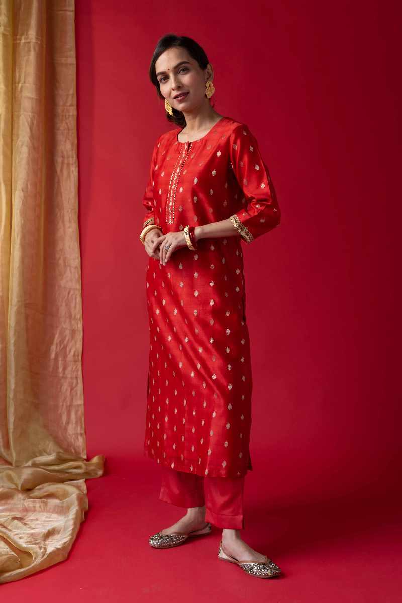 Image for Kusvaa Wkr039 Jiyani Chanderi Kurta Front