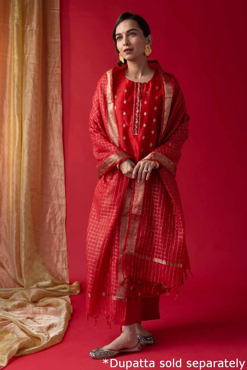 Image for Kusvaa Wkr039 Jiyani Chanderi Kurta Neck