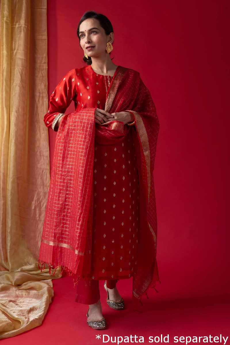 Image for Kusvaa Wkr039 Jiyani Chanderi Kurta Sleeves