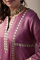 Image for Kusvaa Wkr040 Ritushri Tissue A Line Kurta Closeup 2