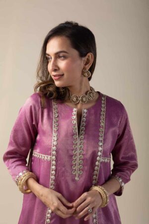 Image for Kusvaa Wkr040 Ritushri Tissue A Line Kurta Featured