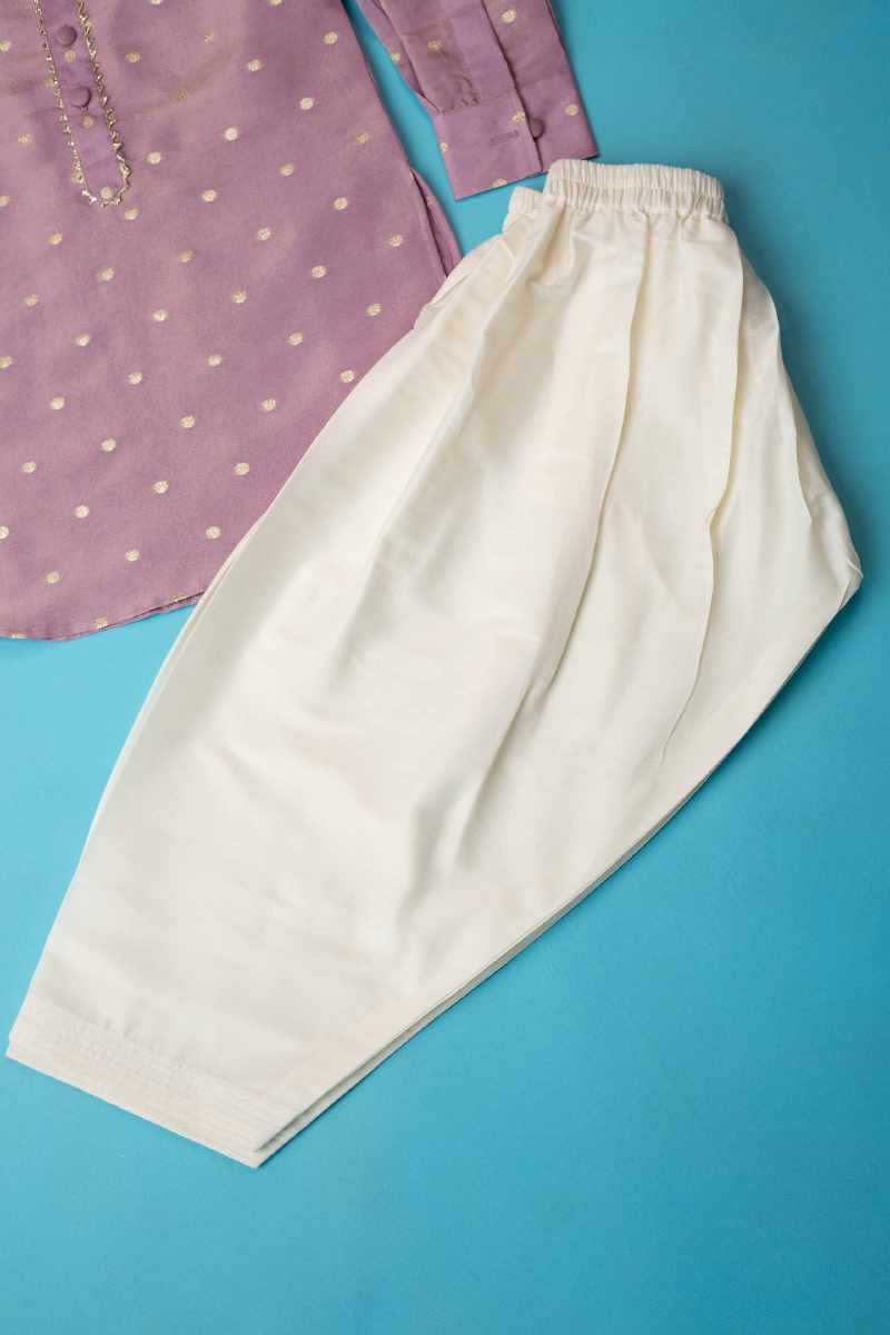 Image for Kusvaa Byw027 Mitansh Cotton Boys Kurta Pant Set Closeup 2