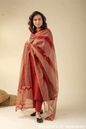 Image for Kusvaa Cood042 Lavali Cotton Kurta Pant Set Back