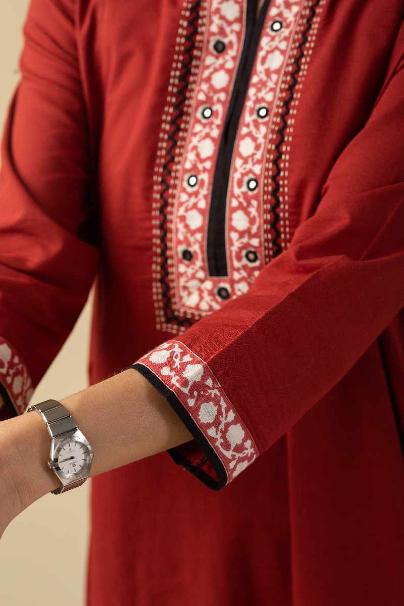 Image for Kusvaa Cood042 Lavali Cotton Kurta Pant Set Neck