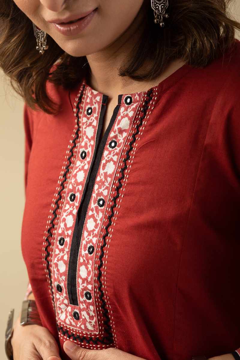 Image for Kusvaa Cood042 Lavali Cotton Kurta Pant Set Side