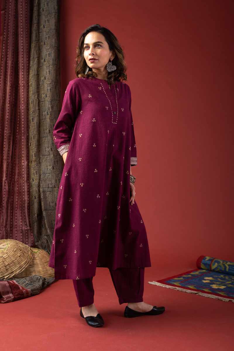 Image for Kusvaa Cood044 Amita Handloom Cotton Co Ord Set Closeup