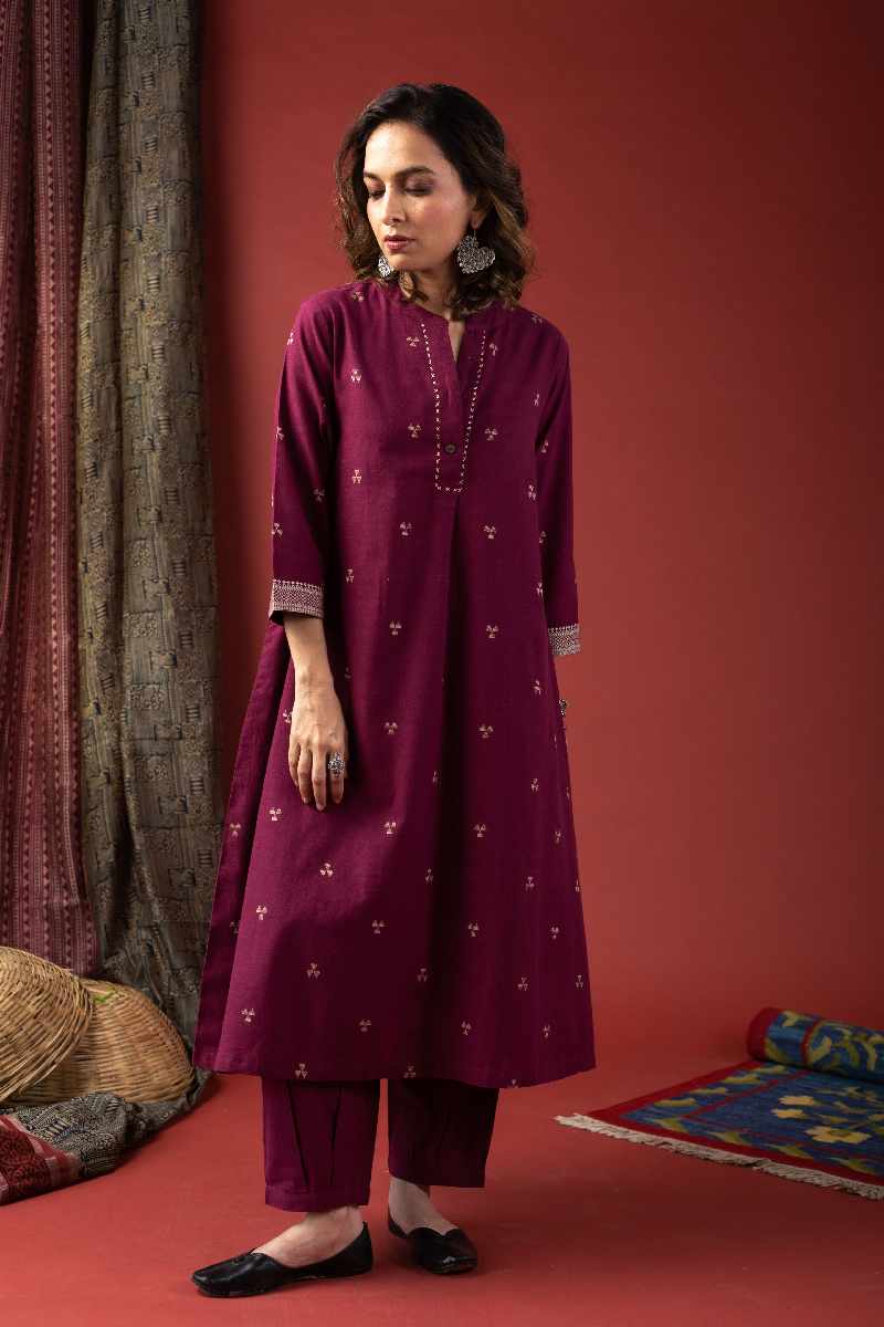 Image for Kusvaa Cood044 Amita Handloom Cotton Co Ord Set Side