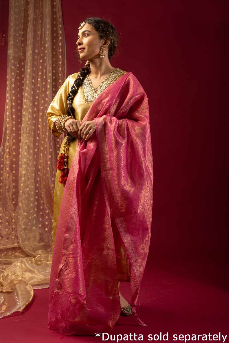 Image for Kusvaa Cood047 Chaitali Tissue Kurta Pant Set Back Latset