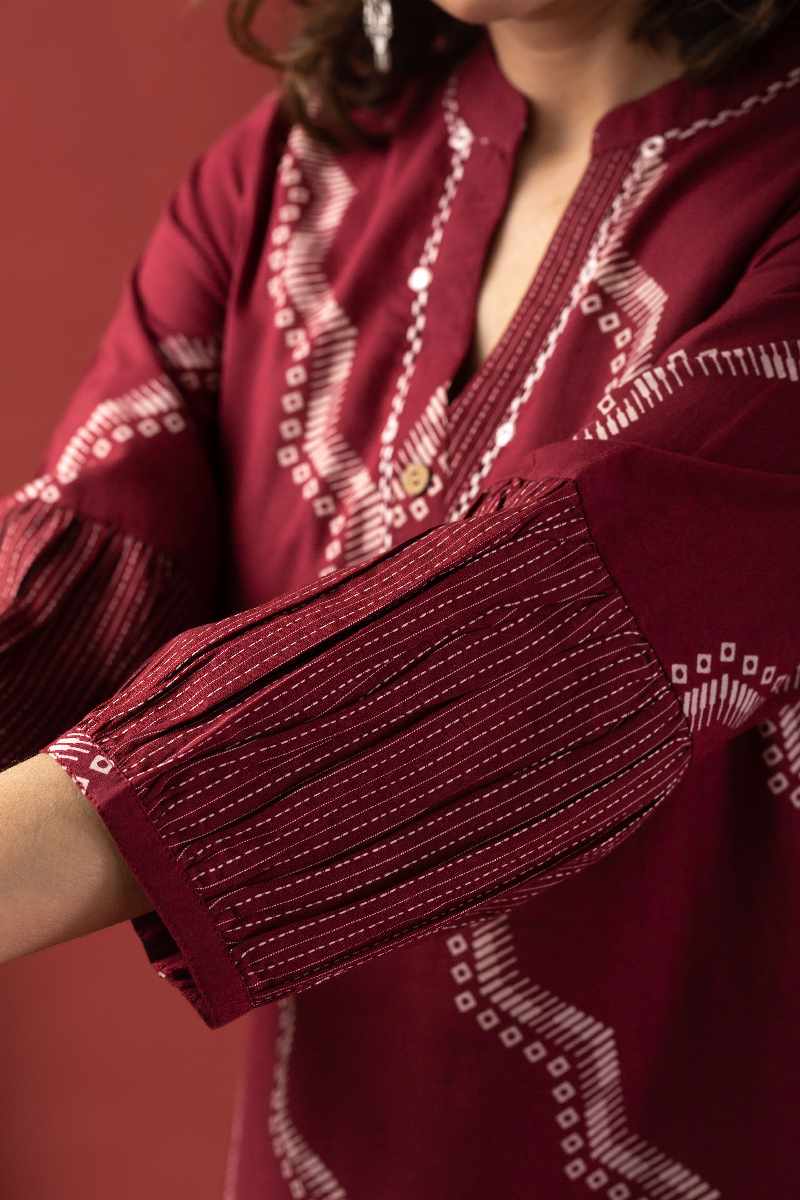 Image for Kusvaa Cood048 Drista Cotton Kurta Pant Set Pocket