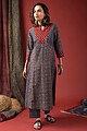 Image for Kusvaa Cood049 Megha Cotton Kurta Pant Set Closeup