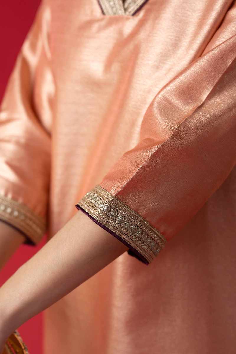 Image for Kusvaa Cood050 Sipra Tissue Kurta Pant Set Closeup 2