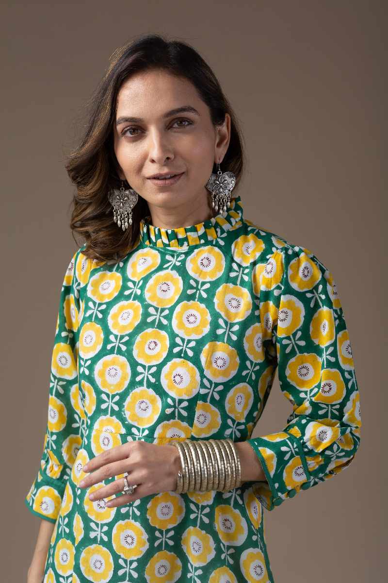 Image for Kusvaa Dr013 Brahmi Cotton Block Print Dress Featured