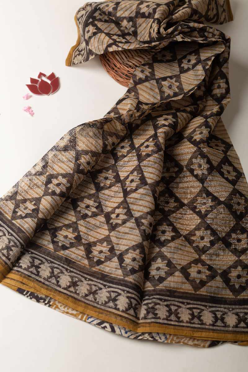Image for Kusvaa Dup103 Tajanae Cotton Kota Doriya Dupatta Closeup
