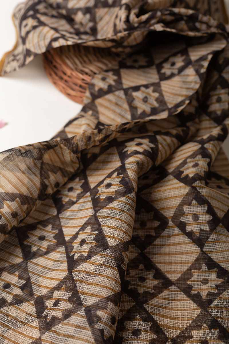 Image for Kusvaa Dup103 Tajanae Cotton Kota Doriya Dupatta Side