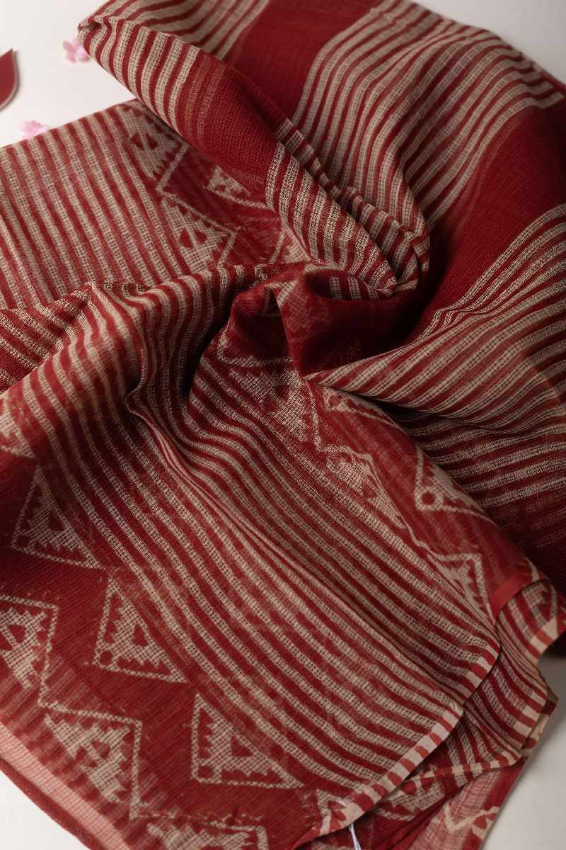 Image for Kusvaa Dup104 Sohalia Cotton Kota Doriya Dupatta Closeup