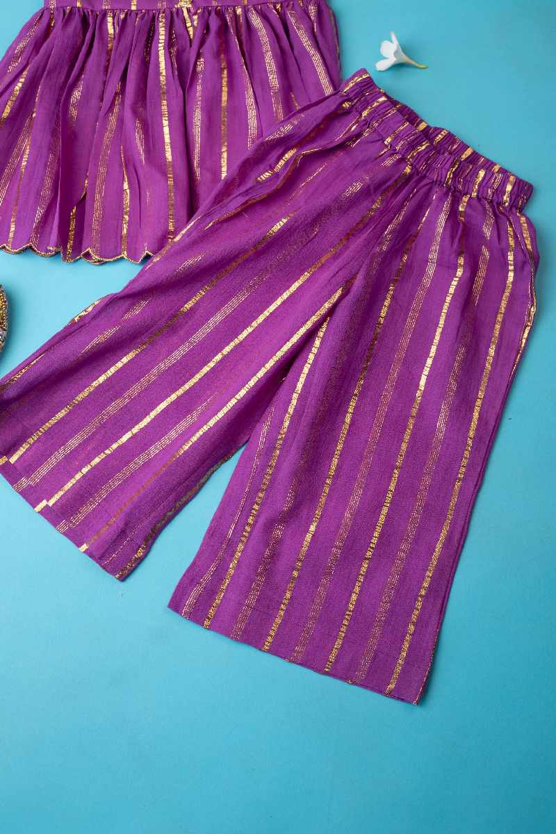Image for Kusvaa Grw028 Aadisri Cotton Girls Kurta Pant Set Back