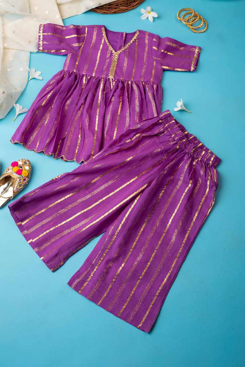 Image for Kusvaa Grw028 Aadisri Cotton Girls Kurta Pant Set Featured