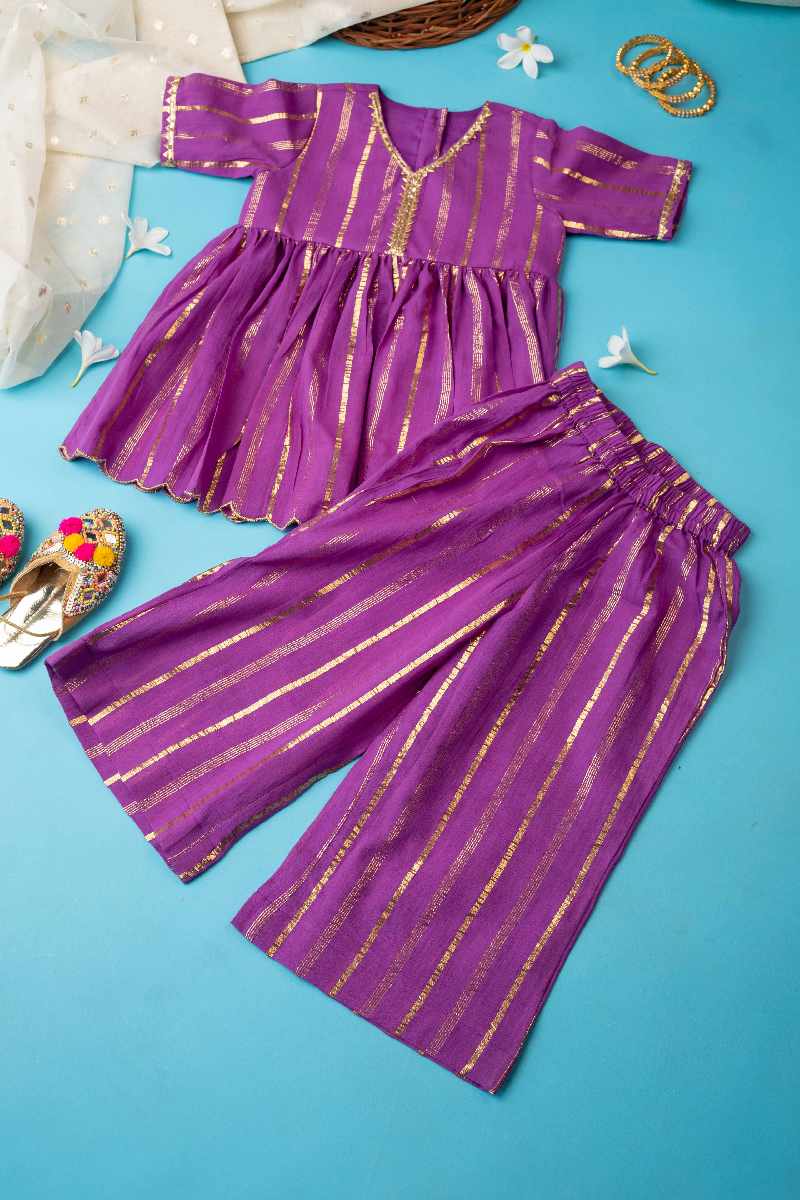 Image for Kusvaa Grw028 Aadisri Cotton Girls Kurta Pant Set Front