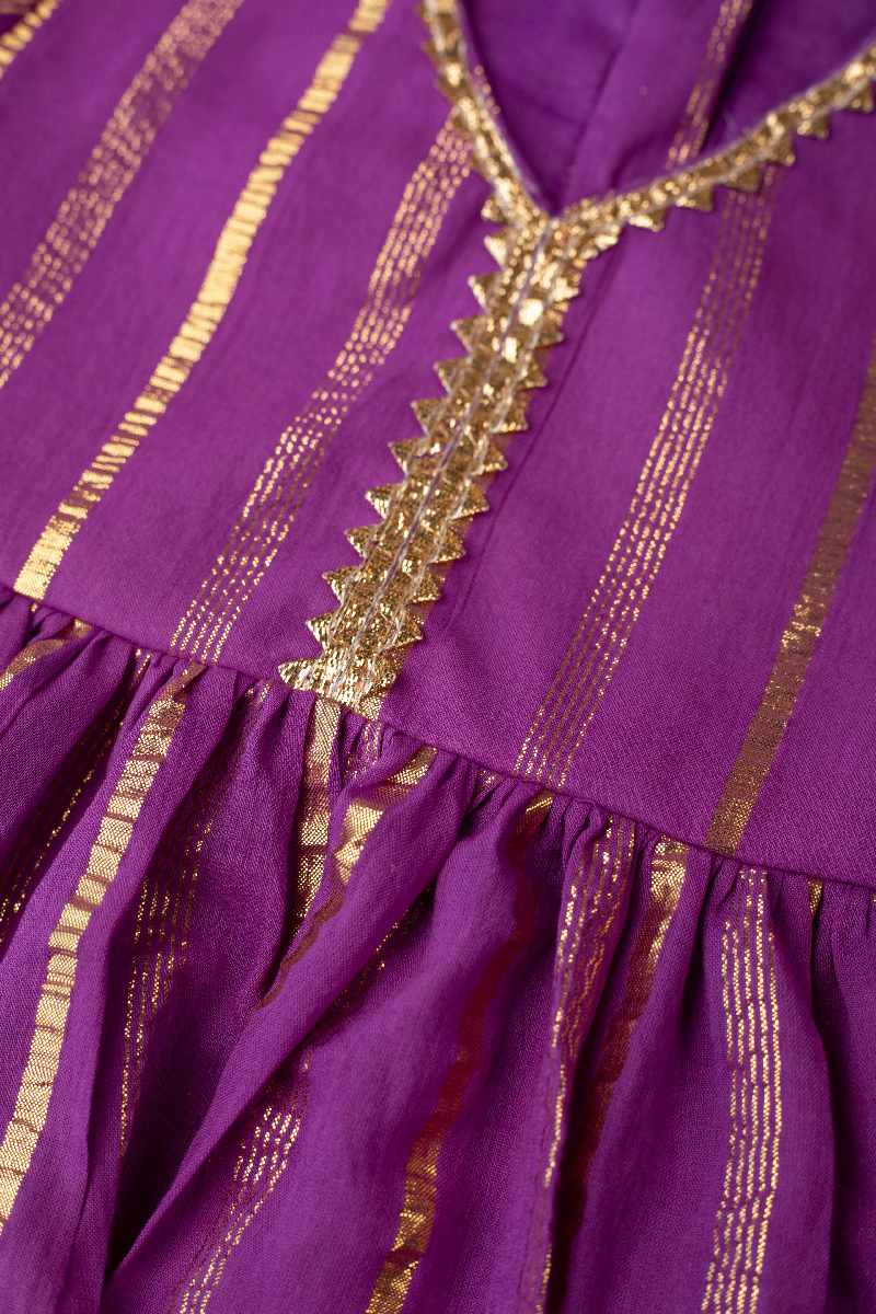 Image for Kusvaa Grw028 Aadisri Cotton Girls Kurta Pant Set Side