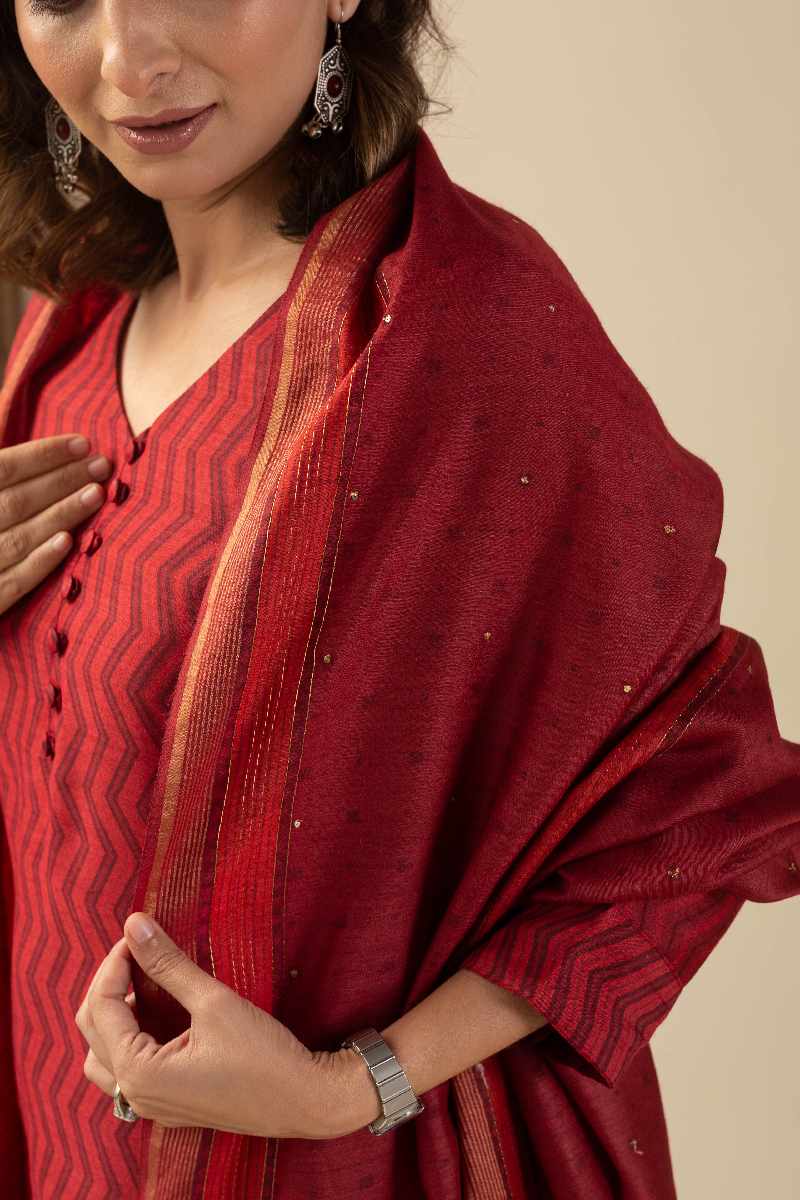 Image for Kusvaa Kds007 Aashna Tussar Kurta With Dupatta Set Closeup