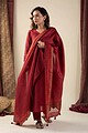 Image for Kusvaa Kds007 Aashna Tussar Kurta With Dupatta Set Side