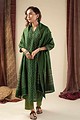 Image for Kusvaa Kds008 Anika Tussar Kurta With Dupatta Set Sitting
