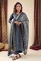 Image for Kusvaa Kds009 Aruna Tussar Kurta With Dupatta Set Sleeves